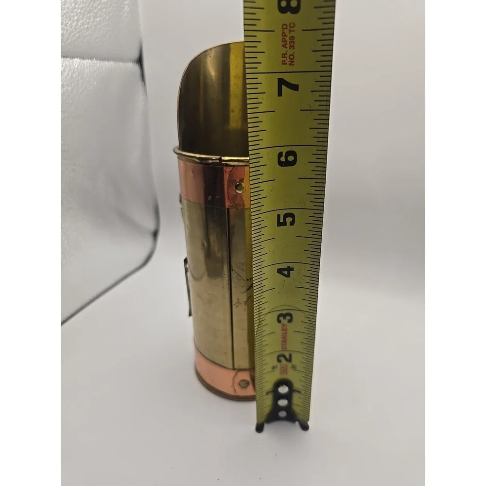Vintage Copper Brass Coal Ash Scuttle‎ Bucket Scoop Long Match Holder Patina